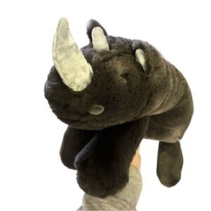 Aurora Snoozles Dark Gray Rhinoceros 18" Weighted Floppy Stuffed Animal